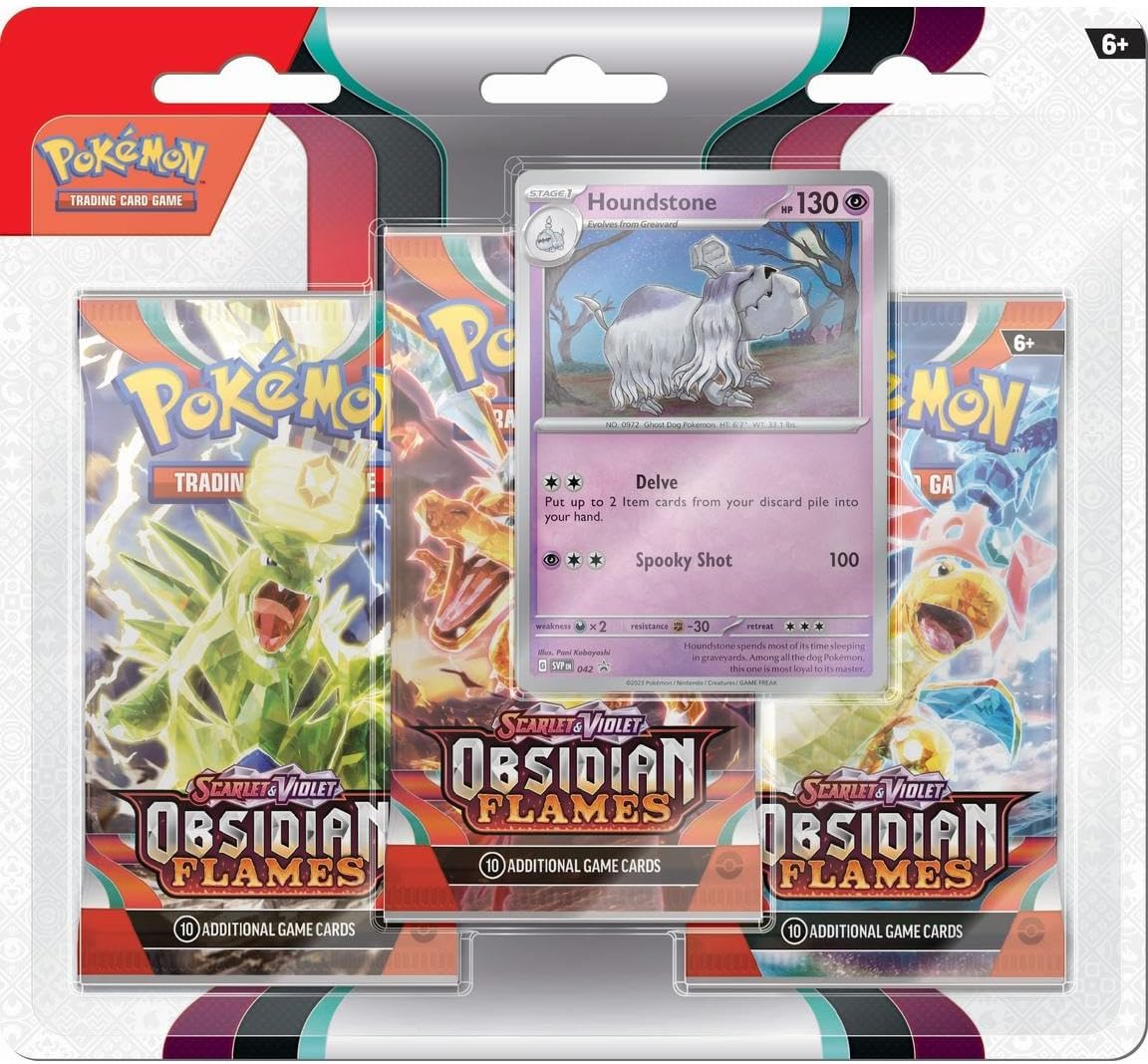 Pokémon JCC – Escarlata y Violeta – Pack de 3 Boosters de Llamas Obsidianas Evoli y Tomberro (1 Booster Aleatorio)