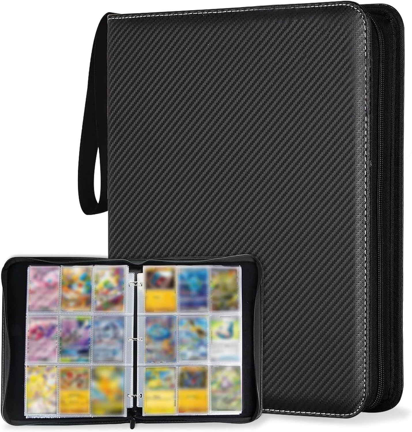 Janety Álbum de 900 Cartas, Binder TCG con 9 Bolsillos 50 Páginas, Carpeta para Tarjetas Coleccionables, Compatible con MTG, Cartas Deportivas y Cartas de Juegos