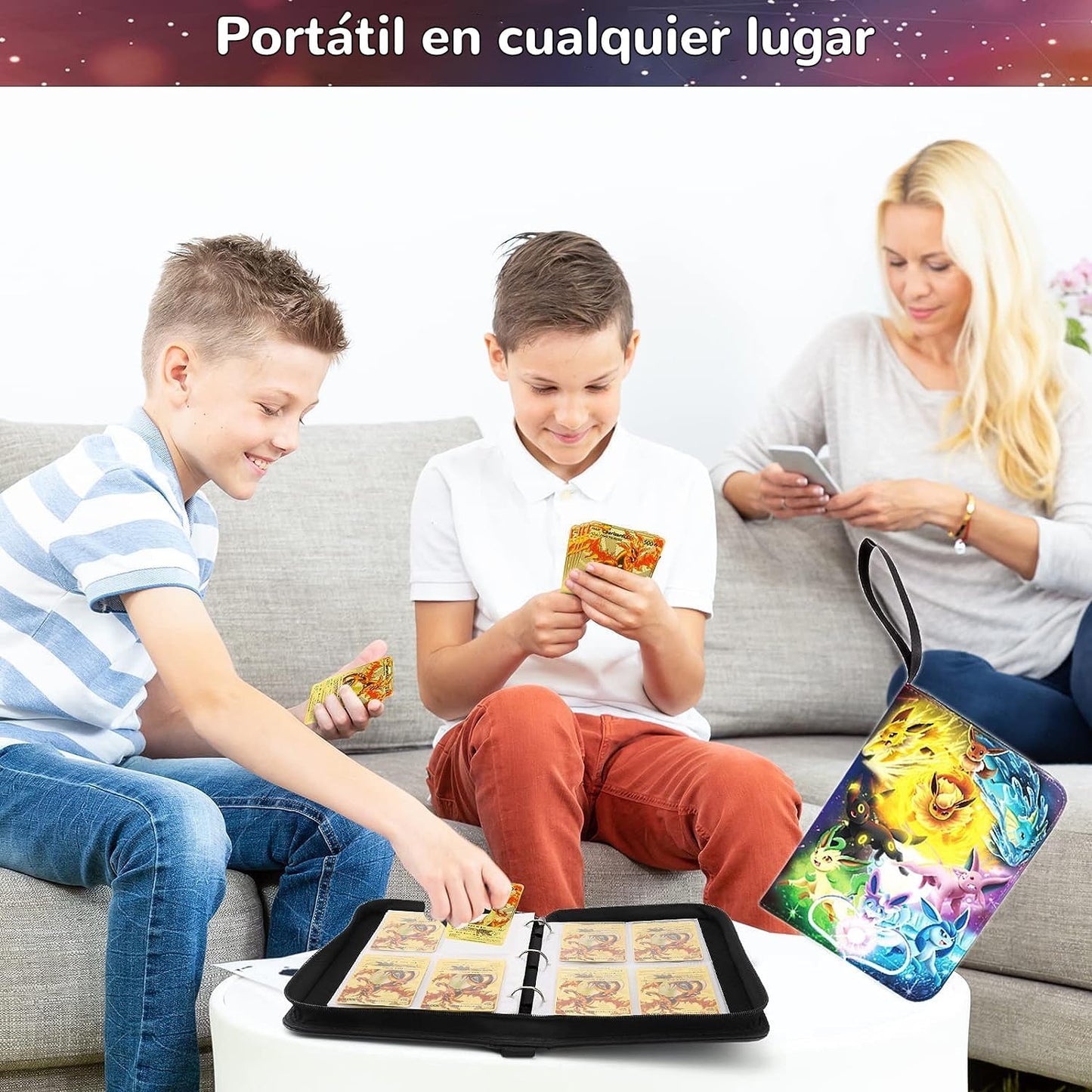 50 Páginas Carpeta de Tarjetas, Álbum para Tarjetas,Estuche Portátil Para Carpetas, Puede Contener 400 Tarjetas,El Mejor Regalo Para Coleccionistas Y Niños,Regalos De Halloween.(color)