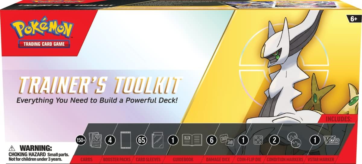 Pokemon Juego de Cartas Coleccionable TCG: Trainer's Toolkit 2023-4 Paquetes, Cartas promocionales, Accesorios