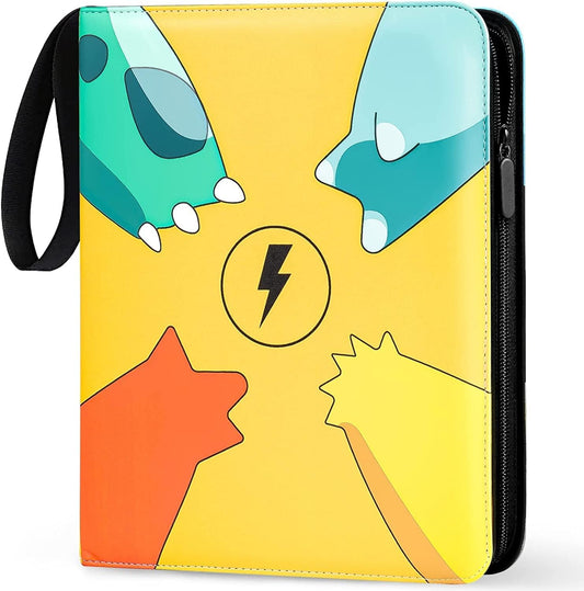 4 tarjeteros de bolsillo, álbum de tarjetas, 400 tarjeteros de bolsillo con funda para tarjetas comerciales, tarjetero para álbum de coleccionista, juguete para regalo para niños/niñas (amarillo)