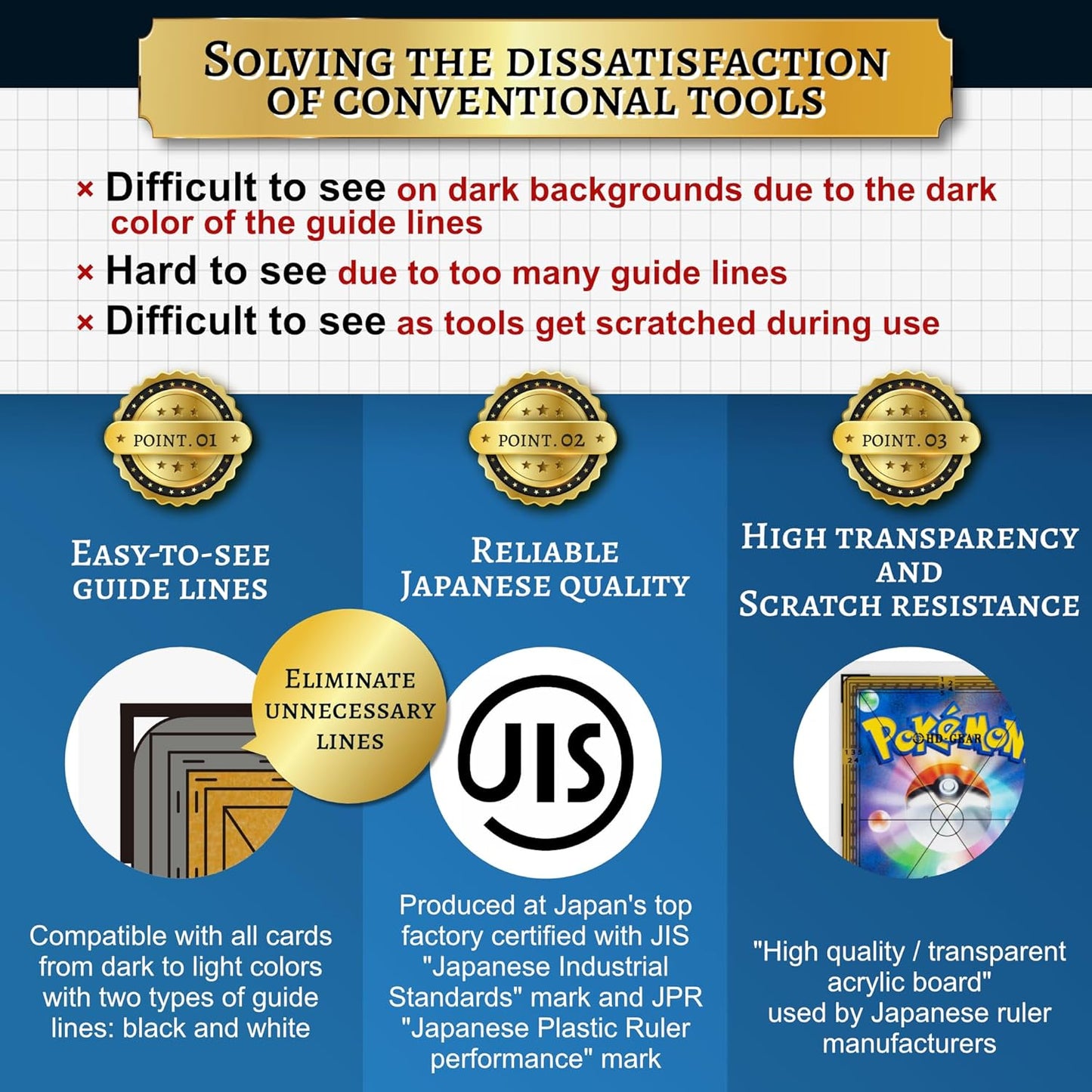 HD-GEAR - Kit de clasificación de tarjetas profesional PSA Pokemon Trading Cards TCG negro y blanco juego para tarjetas de tamaño estándar