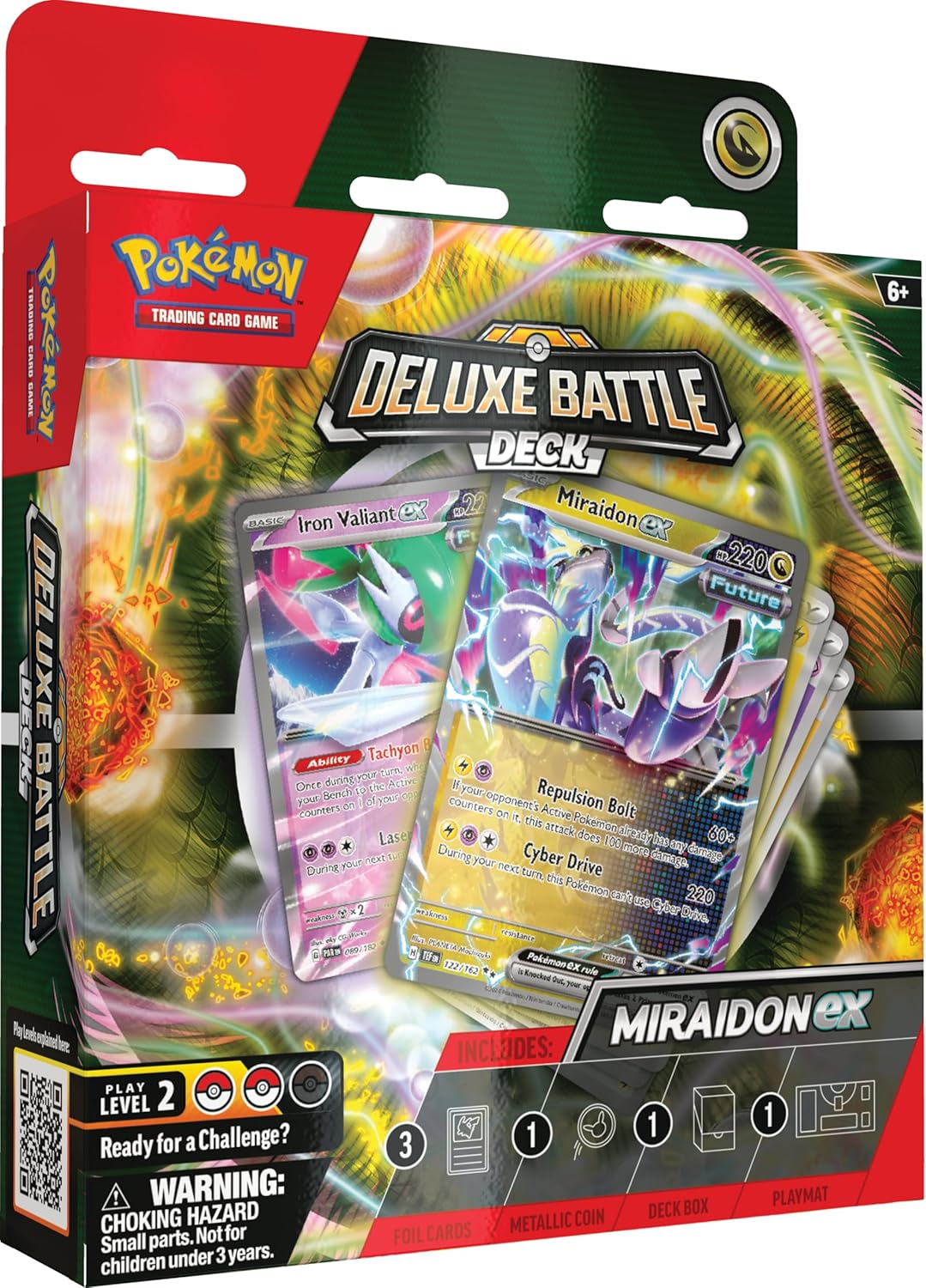 Pokemon TCG: Miraidon ex Deluxe Battle Deck (Baraja de 60 cartas y accesorios listos para jugar)