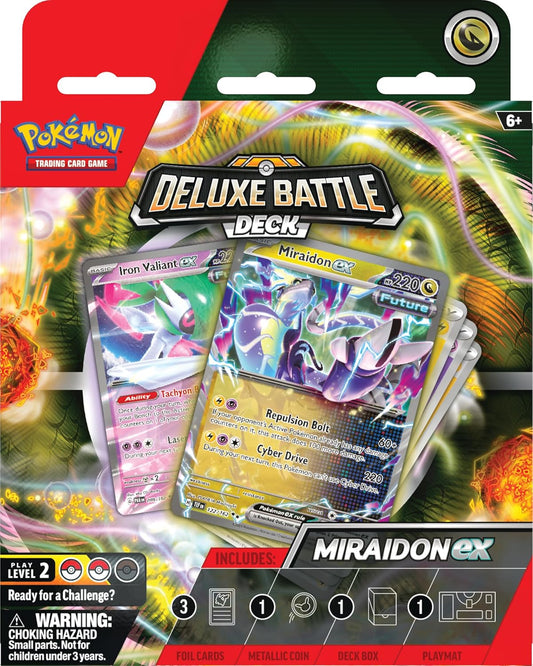 Pokemon TCG: Miraidon ex Deluxe Battle Deck (Baraja de 60 cartas y accesorios listos para jugar)