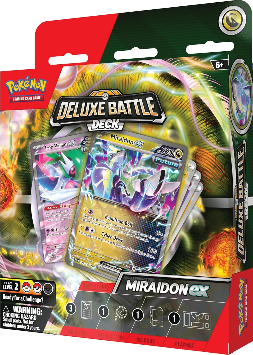 Pokemon TCG: Miraidon ex Deluxe Battle Deck (Baraja de 60 cartas y accesorios listos para jugar)